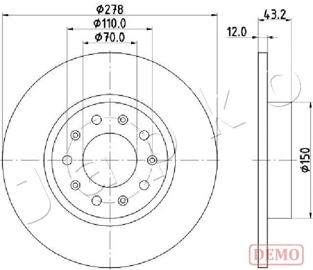 Disque de frein JAPKO 610204C