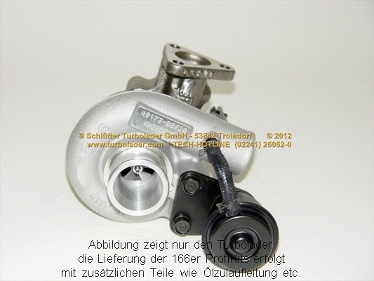 Turbocompresseur, suralimentation SCHLÜTTER TURBOLADER 166-00870