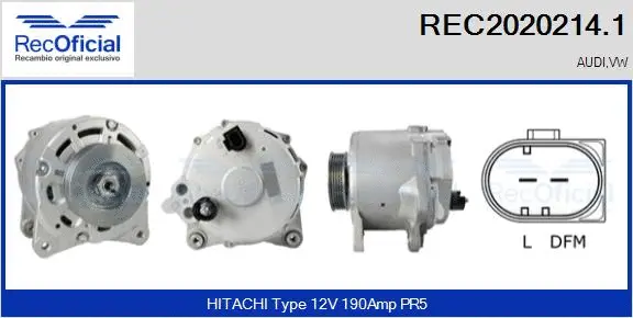 Alternateur RECOFICIAL REC2020214.1