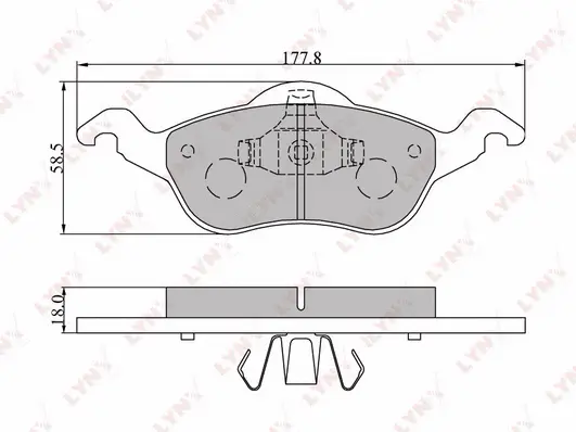 Kit de plaquettes de frein, frein à disque LYNXAUTO BD-3009
