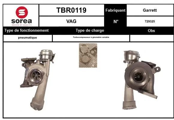 Turbocompresseur, suralimentation EAI TBR0119