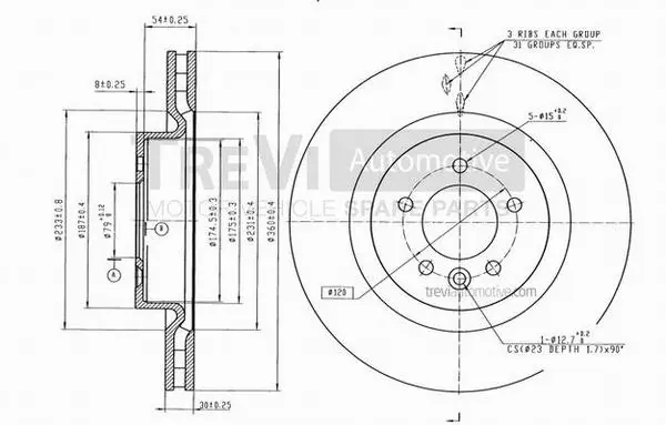 Disque de frein TREVI AUTOMOTIVE BD1156