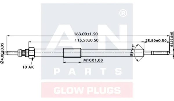 Bougie de préchauffage A-N PARTS A-N162124