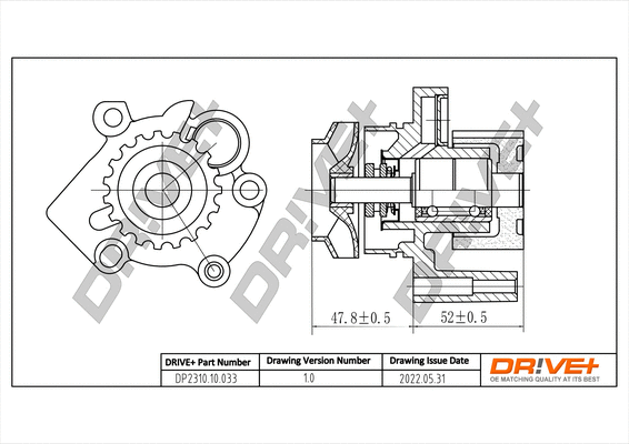 Pompe à eau, refroidissement du moteur Dr!ve+ DP2310.10.033