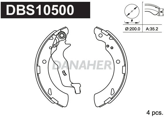 Jeu de mâchoires de frein DANAHER DBS10500