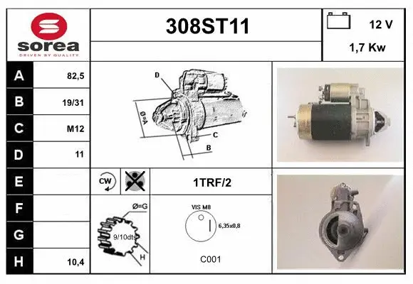 Démarreur STARTCAR 308ST11