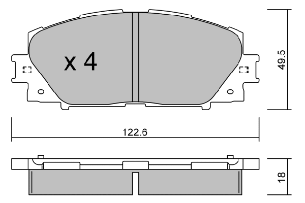 Kit de plaquettes de frein, frein à disque AISIN BPTO-1014
