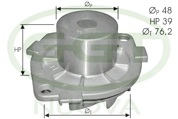 Pompe à eau, refroidissement du moteur GGT PA10746