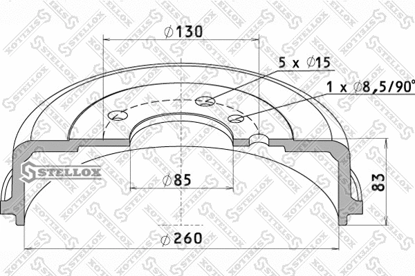 Tambour de frein STELLOX 85-00157-SX