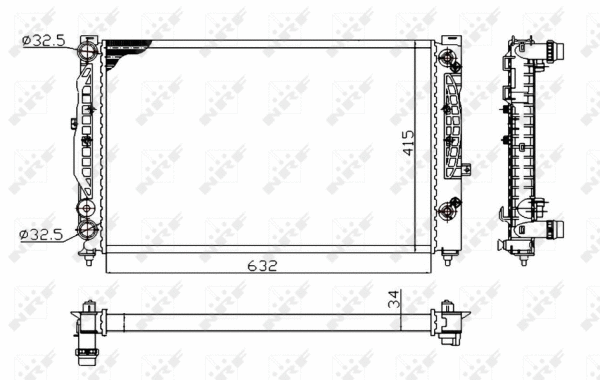 Radiateur, refroidissement du moteur NRF 529504A