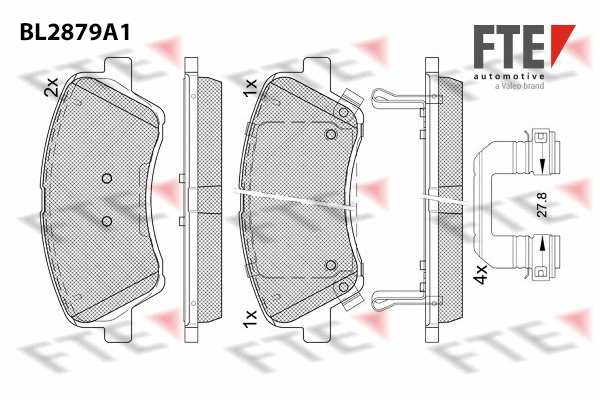 Kit de plaquettes de frein, frein à disque FTE 9011119