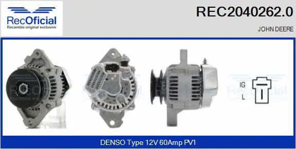 Alternateur RECOFICIAL REC2040262.0