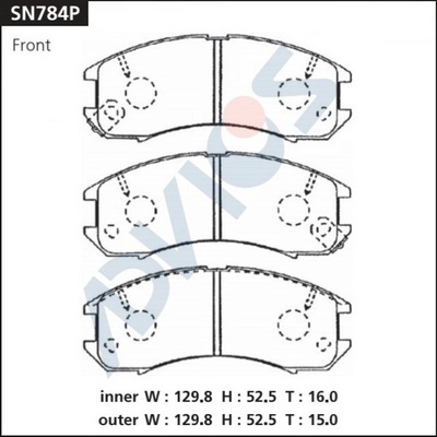 Kit de plaquettes de frein, frein à disque ADVICS SN784P