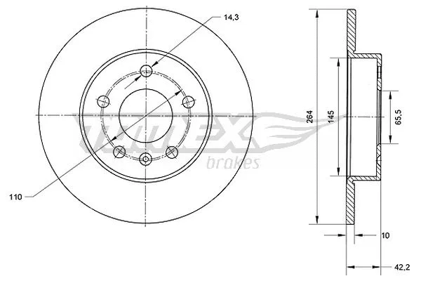 Disque de frein TOMEX Brakes TX 70-06