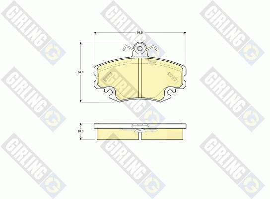 Kit de plaquettes de frein, frein à disque GIRLING 6113321