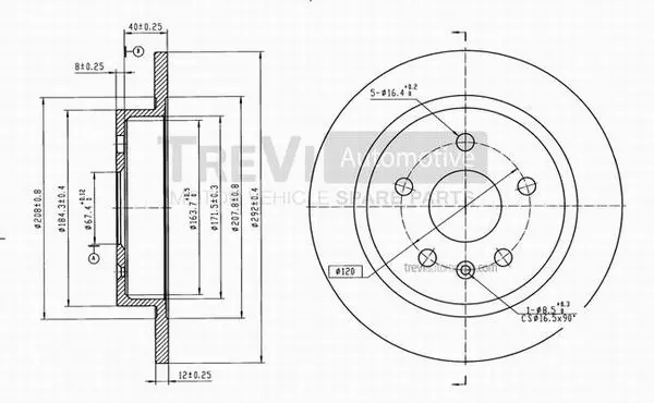Disque de frein TREVI AUTOMOTIVE BD1086