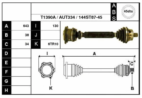 Arbre de transmission Technika 67144A