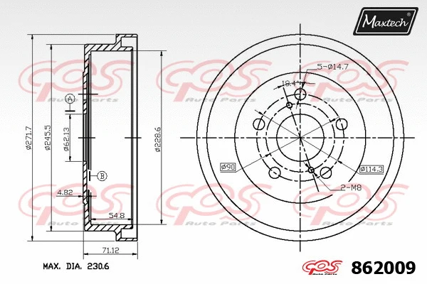 Tambour de frein MAXTECH 862009