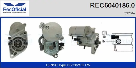 Démarreur RECOFICIAL REC6040186.0