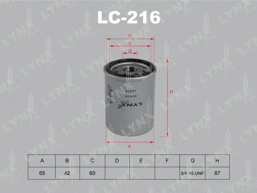 Filtre à huile LYNXAUTO LC-216