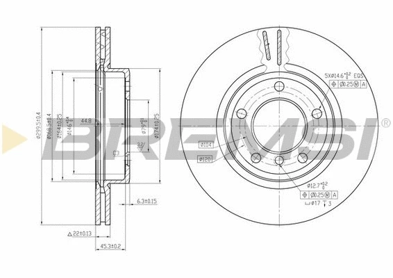 Disque de frein BREMSI CD7066V