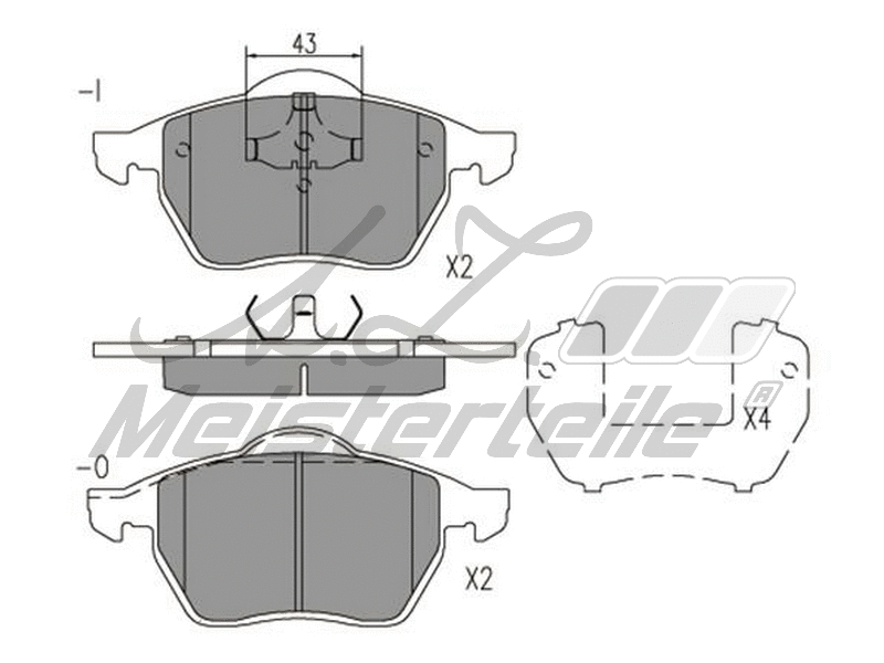 Kit de plaquettes de frein, frein à disque A.Z. Meisterteile AZMT-44-022-2146