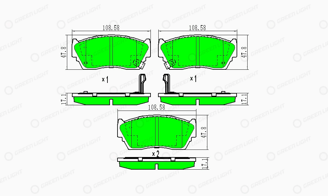 Kit de plaquettes de frein, frein à disque Automotive Adriado GLBP0307