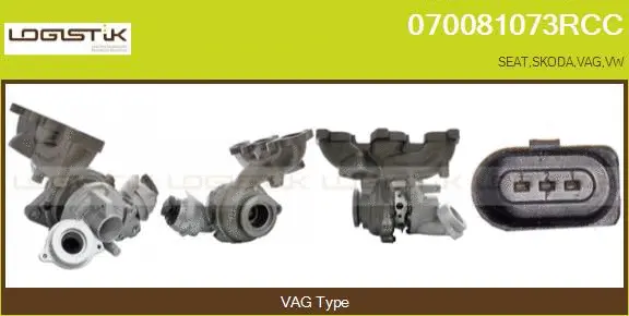 Turbocompresseur, suralimentation LGK 070081073RCC