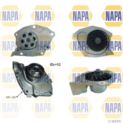 Pompe à eau, refroidissement du moteur NAPA NWP1453