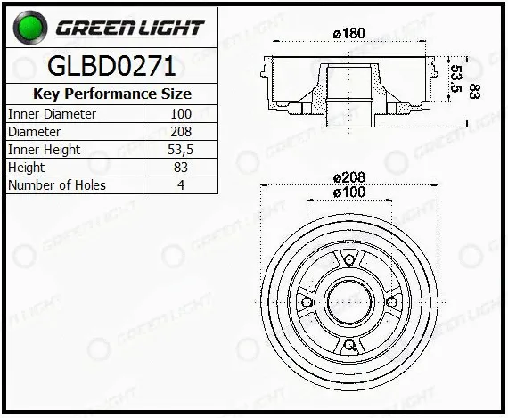 Tambour de frein Automotive Adriado GLBD0271