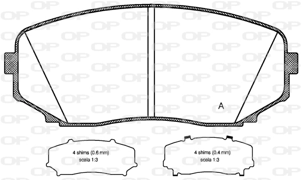 Kit de plaquettes de frein, frein à disque OPEN PARTS BPA1267.02