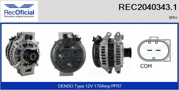 Alternateur RECOFICIAL REC2040343.1