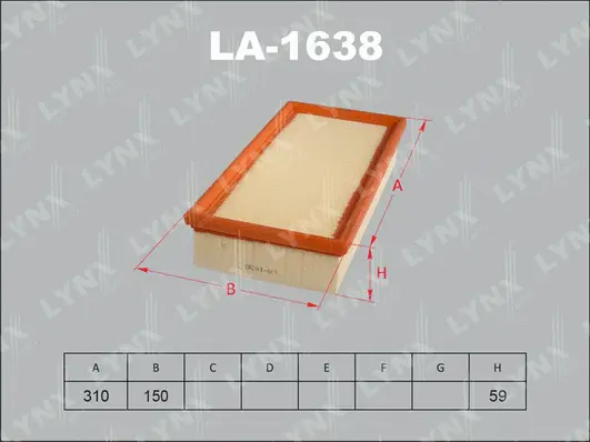 Filtre à air LYNXAUTO LA-1638