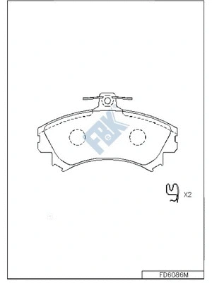 Kit de plaquettes de frein, frein à disque FBK FD6086M