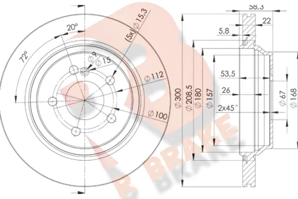 Disque de frein R BRAKE 78RBD23053