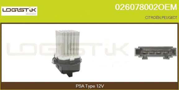Résistance, pulseur d'air habitacle LGK 026078002OEM