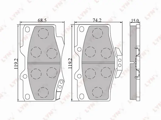Kit de plaquettes de frein, frein à disque LYNXAUTO BD-7501