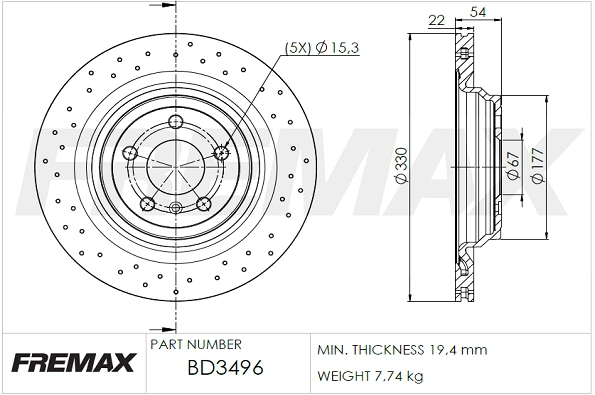 Disque de frein FREMAX BD-3496