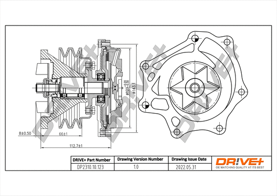 Pompe à eau, refroidissement du moteur Dr!ve+ DP2310.10.123