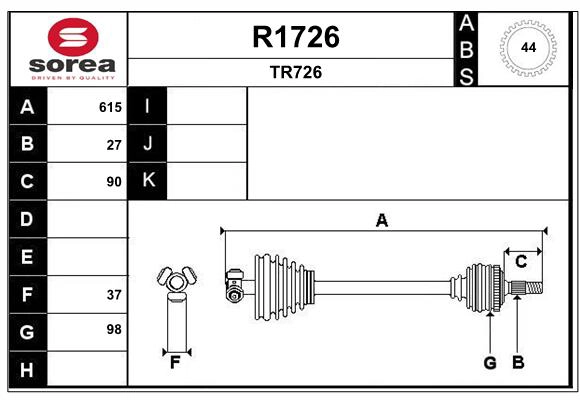 Arbre de transmission SNRA R1726