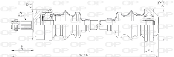 Arbre de transmission OPEN PARTS DRS6186.00