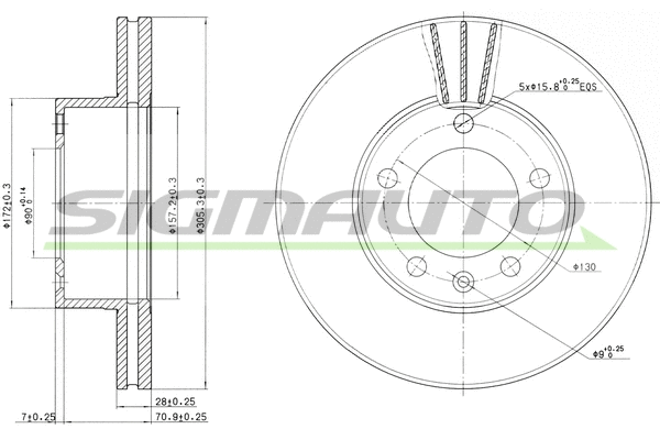 Disque de frein SIGMAUTO DBB217V