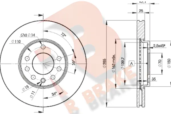 Disque de frein R BRAKE 78RBD29003