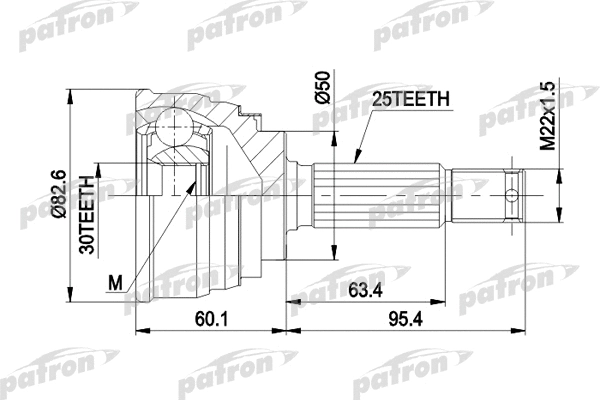Jeu de joints, arbre de transmission PATRON PCV1191