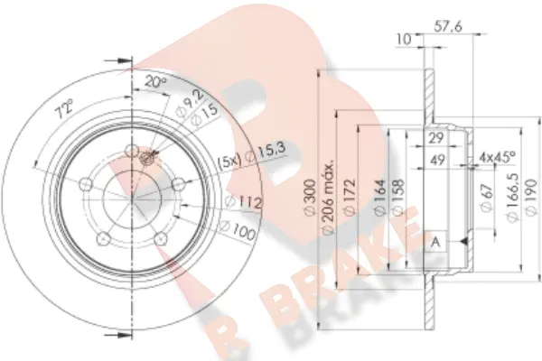Disque de frein R BRAKE 78RBD26474