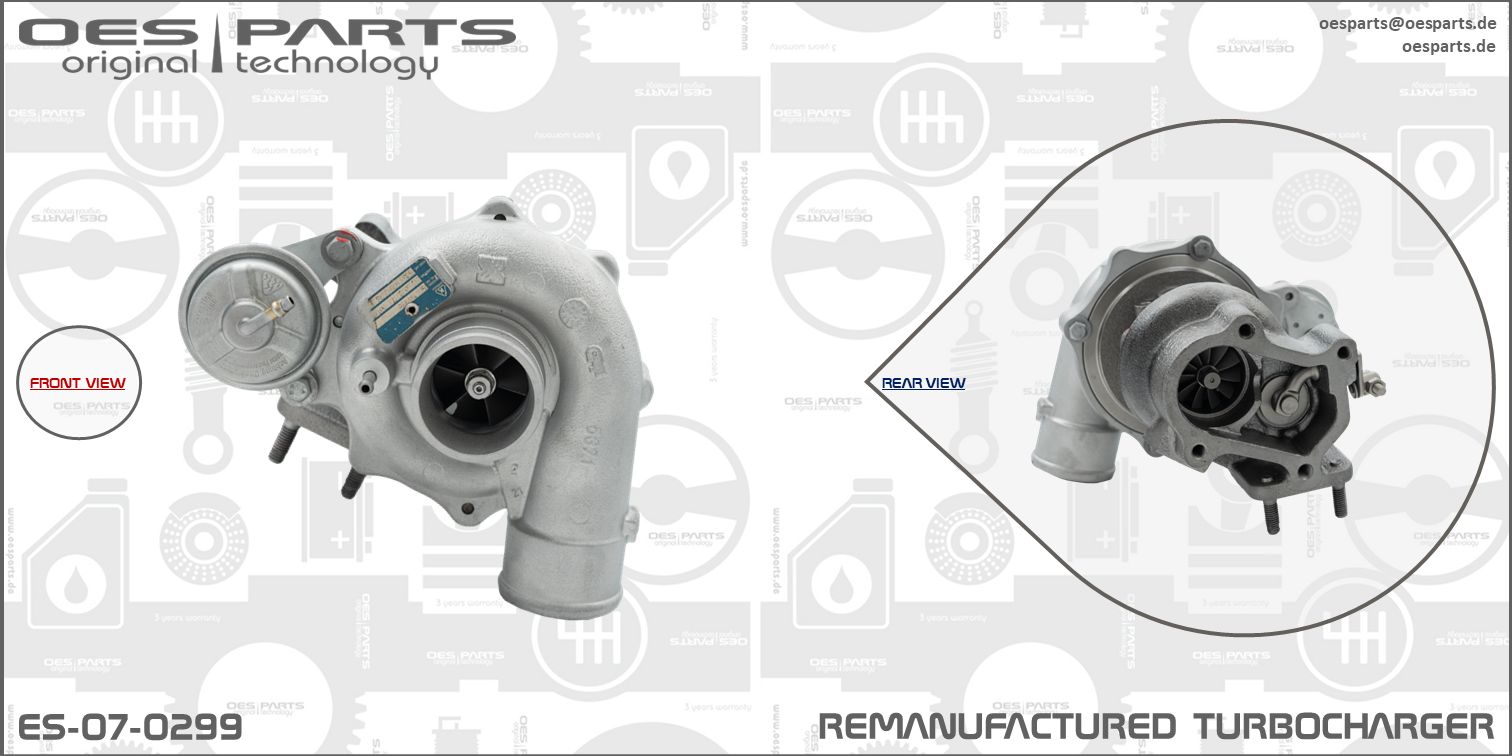 Turbocompresseur, suralimentation OES PARTS ES-07-0299