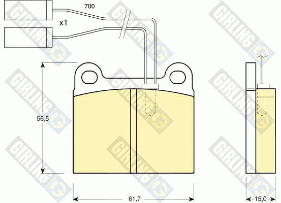 Kit de plaquettes de frein, frein à disque GIRLING 6103622