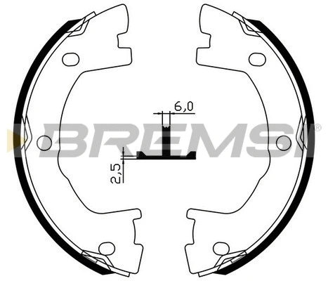 Jeu de mâchoires de frein, frein de stationnement BREMSI GF0147
