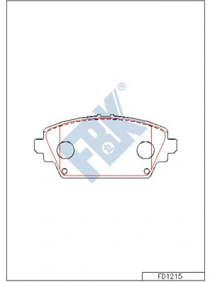 Kit de plaquettes de frein, frein à disque FBK FD1215