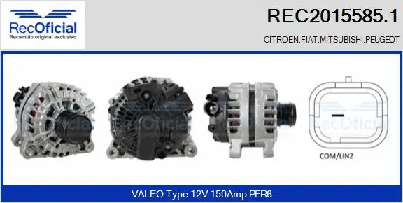 Alternateur RECOFICIAL REC2015585.1